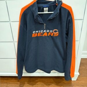 NFL Chicago Bears Zip Up Sweater - Navy and Orange